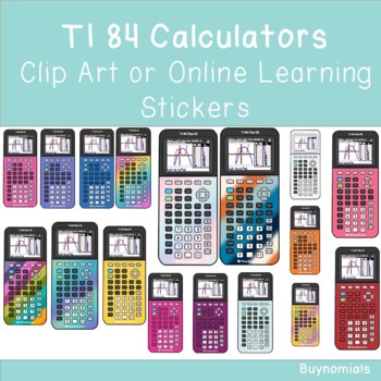 Preview of TI 84 Calculator Clip Art or Online Learning Stickers