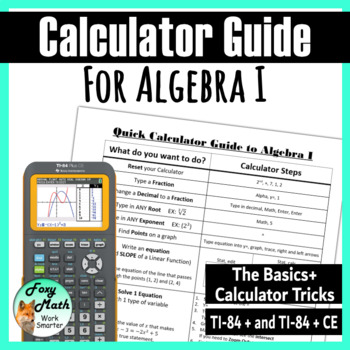 Preview of TI-84 Complete Calculator Guide for Algebra I Reference Sheet