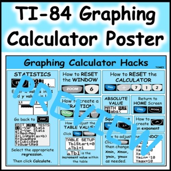Preview of TI-84 Graphing Calculator Poster