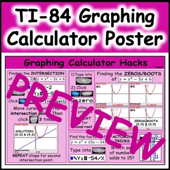 Preview of TI-84 Graphing Calculator Poster