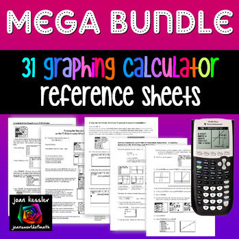 Preview of Graphing Calculator Reference Sheets Big Bundle of 31 for TI-84