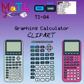 Preview of TI-84 Graphing Calculator and Calculator Keys Clipart