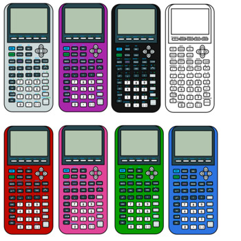 TI-84 Graphing Calculator and Calculator Keys Clipart by Math Clips