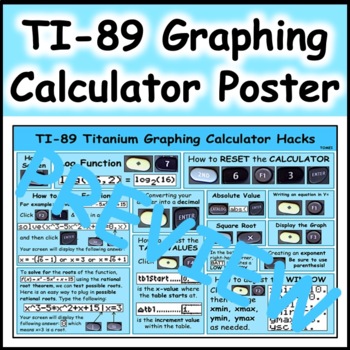 Preview of TI-89 Titanium Graphing Calculator Poster