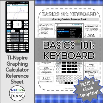 Preview of TI-Nspire Graphing Calculator Reference Sheet | Basics 101 - Keyboard