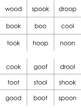 TIC TAC TOE /oo/ as in book and moon by Little Thinkers Big Ideas