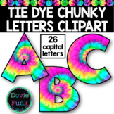 TIE DYE CHUNKY CAPITAL LETTERS Alphabet Clip Art