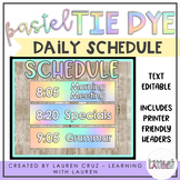 TIE DYE Daily Schedule Cards