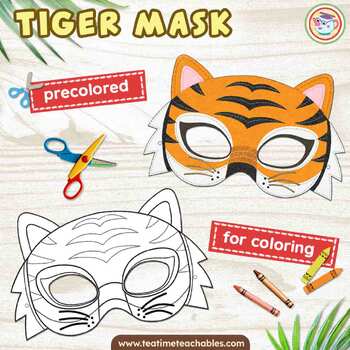 Tiger Mask - Mirroring drawing - coloring, cutting - layering