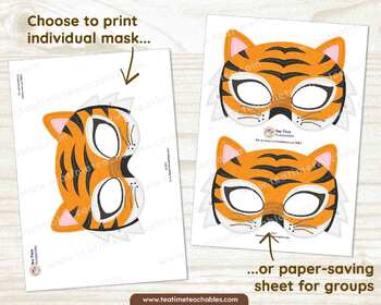 LME Printables on X: Tiger Mask Printable Animal Masks Childrens