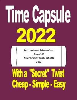 Preview of TIME CAPSULE - With a "Secret" Twist  CHEAP - EASY - MOTIVATING