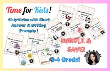Preview of TIME FOR KIDS Article: Short Answers & Writing Prompt! [3-4 Grade] 10 ARTICLES!