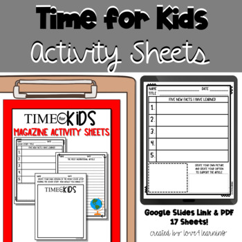 Preview of TIME FOR KIDS MAGAZINE ACTIVITY SHEETS [GOOGLE SLIDES & EASEL]