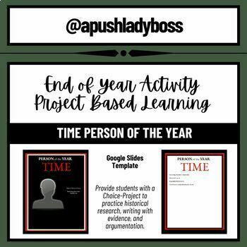 Preview of TIME Person of the Year (Project Based Learning) Template- Google Slides