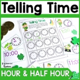 St. Patrick's Day Telling Time Math Center for First Grade
