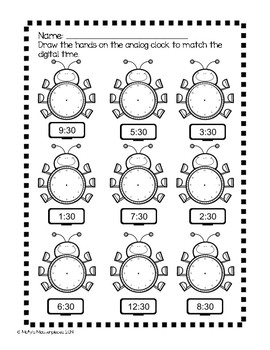 time for some fun clock worksheets by molly s masterpieces tpt