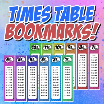 A4 card High Resolution Times Tables Trio Study Set Large A1 poster Bookmark