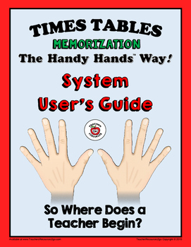 Preview of TIMES TABLES MEMORIZATION - The Handy Hands Way!  "SYSTEM USER'S GUIDE"