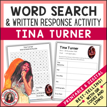 Preview of Women's History Month Music Activities and Bulletin Board Posters - TINA TURNER