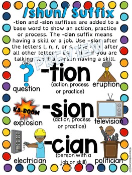 TION SION CIAN Suffixes - TION SION Activities By Classroom Base Camp