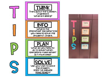Preview of TIPS: Math Word Problem Solving Display