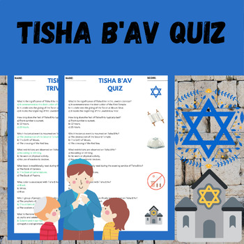 Preview of TISHA B'AV Trivia Quiz Activity