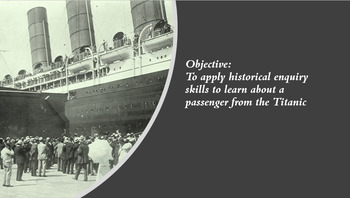 Preview of TITANIC PASSENGER RESEARCH ACTIVITY LESSON POWERPOINT PASSENGER CARDS WORKSHEET