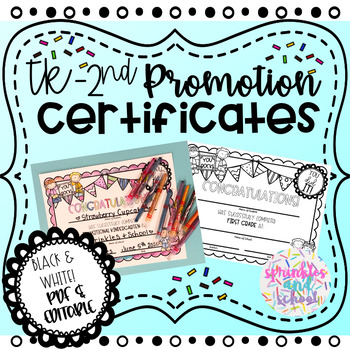 TK-2nd Promotion Certificates FREEBIE BW & COLOR by Sprinkles and School