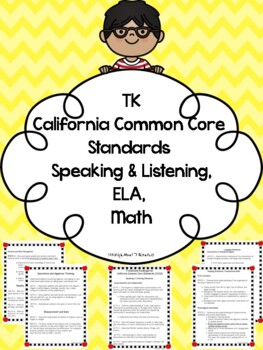 Preview of TK- California Common Core Standards