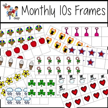 Preview of TLC Clip Art - Monthly Tens Frames