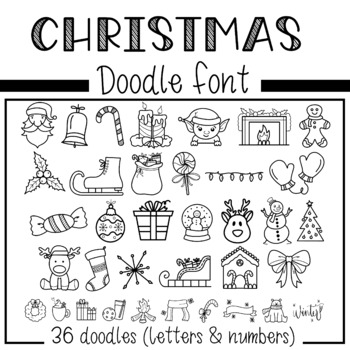 Preview of TMG Fonts - Christmas Doodle Font | Winter