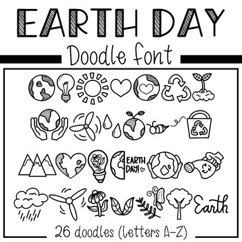 Preview of TMG Fonts - Earth Day Doodle Font