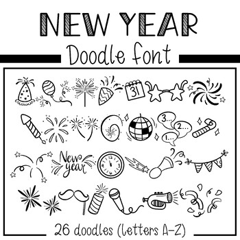 Preview of TMG Fonts - New Year Doodle Font