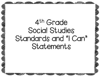 Preview of TN 4th Grade Social Studies Standards Black and White EDITABLE a