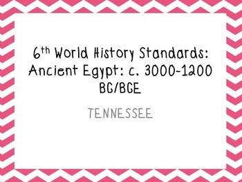 Preview of TN 6th grade World History Standards part 3