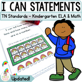 TN Academic Standards Kindergarten ELA & Math I Can Statements