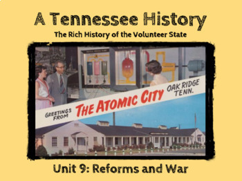 Preview of TN History Unit 9 Bundle: "Reforms and War in Tennessee" PPT, Notes, SG, & Test