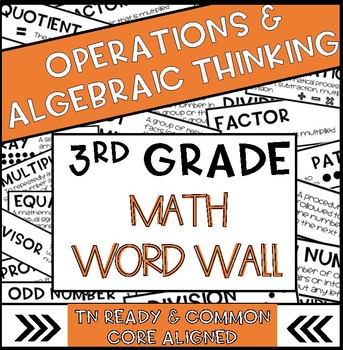 Preview of 3rd Grade Math Word Wall Operations and Algebraic Thinking  | TN Ready & CC