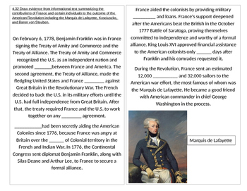 Preview of Contributions of France in the American Revolution
