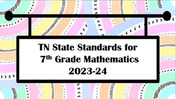 Preview of TN State Standards- 7th Grade Math 2023-24 Boho