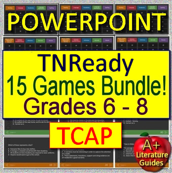 Preview of TNReady Test Prep ELA TCAP for Language Arts - 15 Games Grades 6 - 8 TN Ready