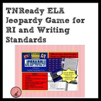Preview of TNReady Middle Grades ELA Jeopardy Review for RI & Writing