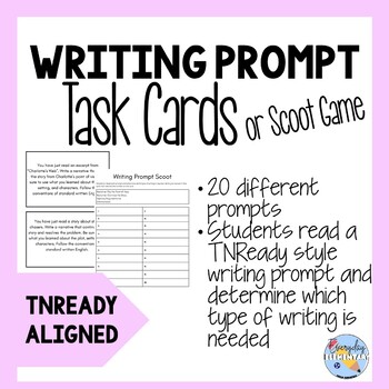 Preview of TNReady Style Writing Prompt/Mode Task Cards - Scoot Game