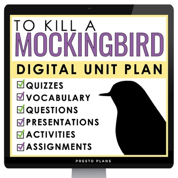 Preview of To Kill a Mockingbird Unit Plan - Harper Lee Novel Study Reading Unit - Digital