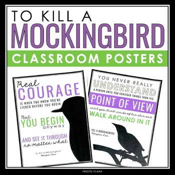 Preview of To Kill a Mockingbird Posters - Novel Quote Posters for Classroom Bulletin Board