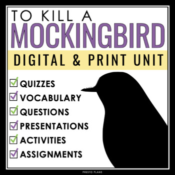 Preview of To Kill A Mockingbird by Harper Lee Unit Plan - Novel Study Digital Print Bundle