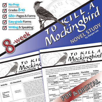 Preview of TO KILL A MOCKINGBIRD Novel Study Unit Activities PRINT & DIGITAL Pre-reading