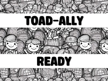 Preview of TOAD-ALLY READY FOR LEARNING! Grade 3 Bulletin Board Decor Kit