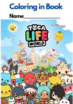 Preview of TOCA BOCA, TOCA LIFE WORLD - Coloring in Book (24 pages), US spelling