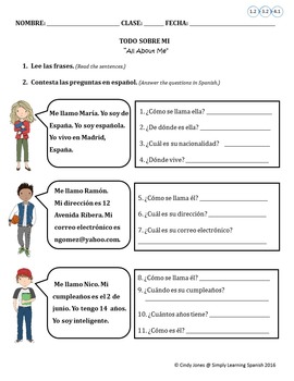 Preview of TODO SOBRE MI (All About Me) -- SPANISH FREEBIE!